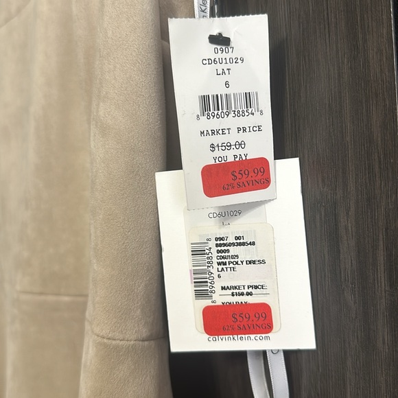 Calvin Klein Ultra Suede Fit and Flare Dress - Picture 5 of 5